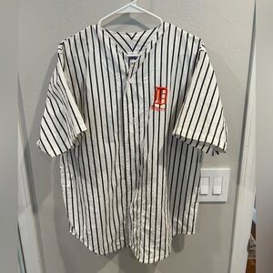 Vintage Chalk Line Detroit Tigers Pinstriped Cotton Baseball Jersey Men’s Size L